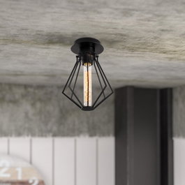 Opviq Lámpara de araña industrial de hierro Negro
